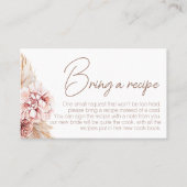 赤面ボーブライダルシャワーレシピカードリクエスト 名刺 (正面)
