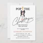 赤面ポップ・アートのザシャンパンブライダルシャワー 招待状 (正面)