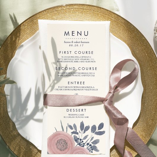 赤面ポピズカスタムウェディングメニューカード メニュー