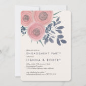 赤面ポピー婚約パーティ招待状 招待状 (正面)