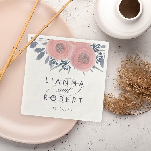 赤面ポピー結婚ズ スタンダードカクテルナプキン