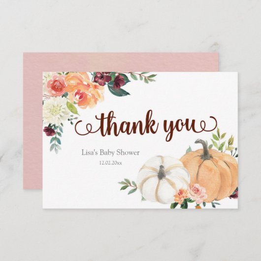 赤面マルサラフローラカボチャサンキューカード サンキューカード (正面/裏面)