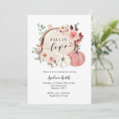 赤面マルサラ秋インラブパンプキンブライダルシャワー 招待状 (スタンド正面)