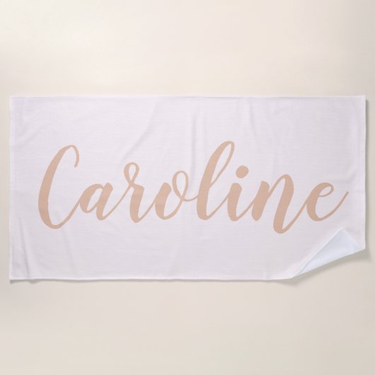 赤面ミニマリスパーソナライズされたト書道名  ビーチタオル (正面)