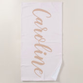 赤面ミニマリスパーソナライズされたト書道名  ビーチタオル (正面)