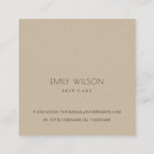 赤面ミニマルハートご注文ありがとうございます スクエア名刺 (裏面)