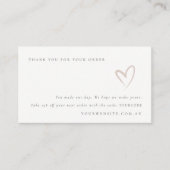 赤面ミニマルハートご注文ありがとうございます 名刺 (正面)