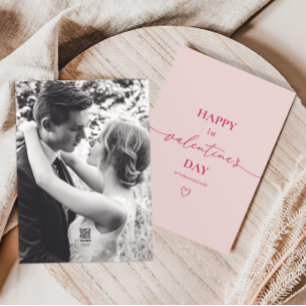 赤面ミニマルピンクバレンタインデー シーズンカード