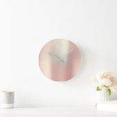 赤面ミニマルピンクローズ金ゴールド赤面シルクメタリック ラウンド壁時計 (ホーム)