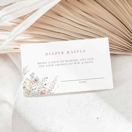 赤面メドウ赤ちゃんシャワーおむつラッフル エンクロージャーカード