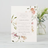 赤面メドーウォーター色フローラブライダルシャワー 招待状 (スタンド正面)