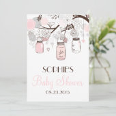 赤面メーソンジャースフローラベビーシャワー招待状 招待状 (スタンド正面)