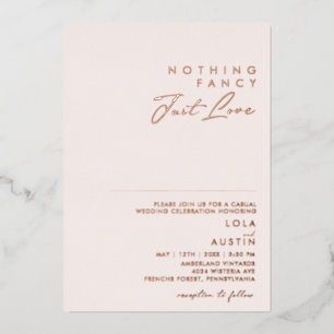 赤面モダンとバラ金ゴールドNothing ファンシー Just Love 箔招待状