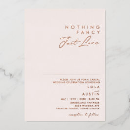 赤面モダンとバラ金ゴールドNothing ファンシー Just Love 箔招待状