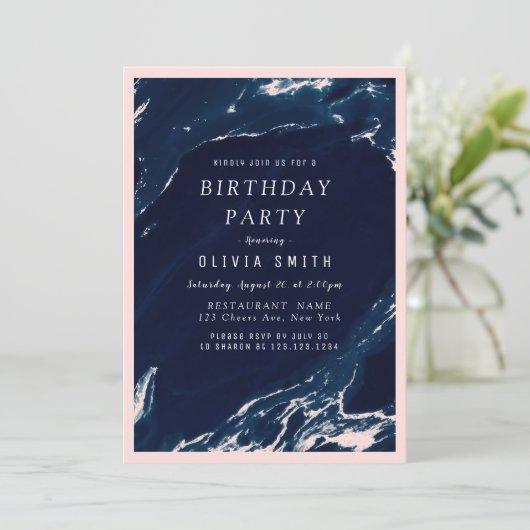 赤面モダンと海軍の大理石の誕生日パーティー 招待状 (スタンド正面)