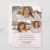 赤面モダンと黒4枚の写真卒業 招待状 (裏面)