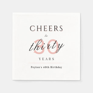 赤面モダンの古典的な応援30歳の誕生日 スタンダードカクテルナプキン