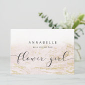 赤面モダンの大理石フラワーガール提案カード (スタンド正面)
