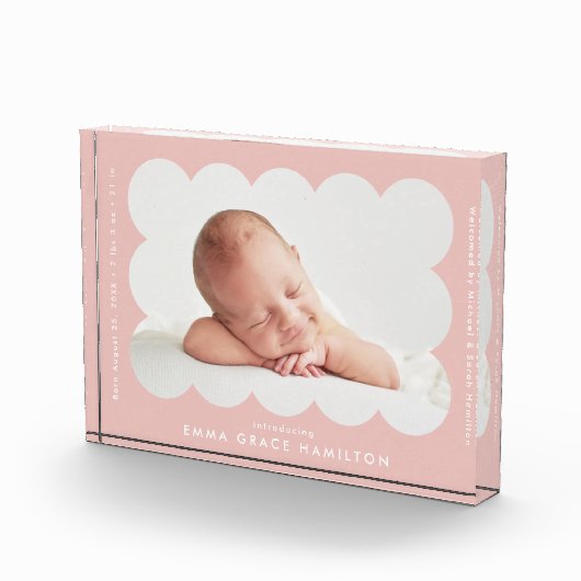 赤面モダンの鱗片状フレームの誕生の発表 フォトブロック (右)