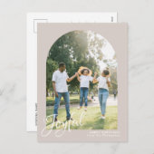 赤面モダンアーチ喜びメリークリスマス シーズンポストカード (正面/裏面)