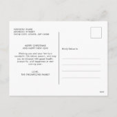 赤面モダンアーチ喜びメリークリスマス シーズンポストカード (裏面)