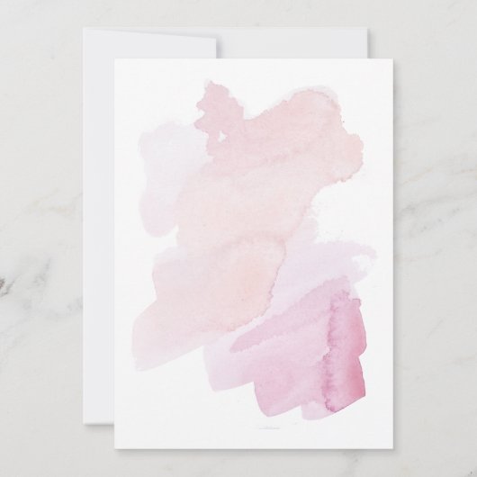 赤面モダンウーターカラーユーカリプトゥスグリーンブライダル 招待状 (裏面)