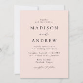 赤面モダンエレガンス結婚フォト 招待状 (正面)