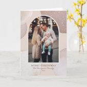 赤面モダングリッターシェイプ写真メリークリスマス カード (黄色い花)