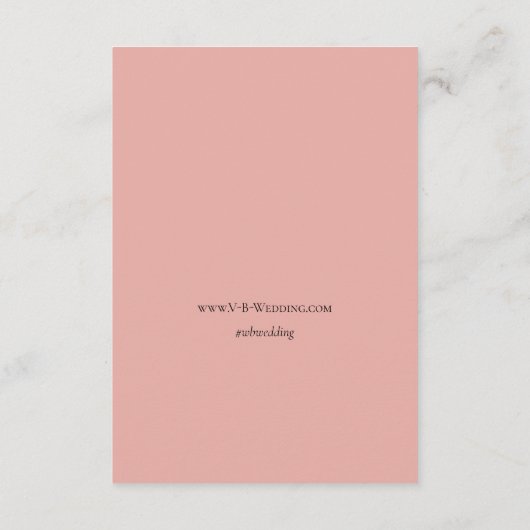 赤面モダンシンプルミニマル詳細結婚ズ エンクロージャーカード (裏面)