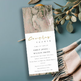 赤面モダンダスキーバラ金ゴールド瑪瑙カップルのシャワー 招待状