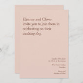 赤面モダンテラコッタタイポグラフィスタイリッシュ結婚ズ 招待状 (正面/裏面)