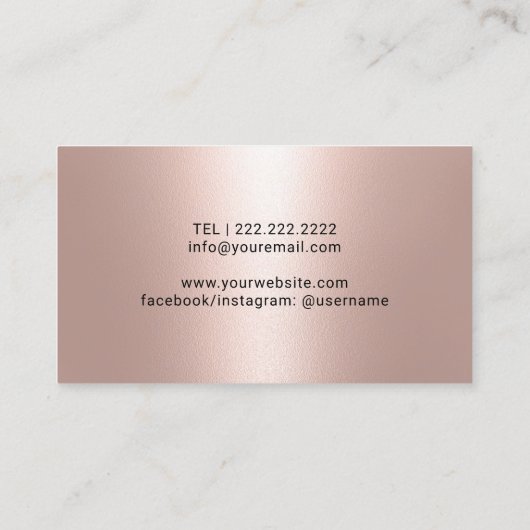 赤面モダンバラ金ゴールド美しいサロンとスパ 名刺 (裏面)