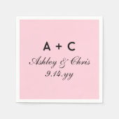 赤面モダンパーソナライズされたウェディングレセプション スタンダードカクテルナプキン (正面)