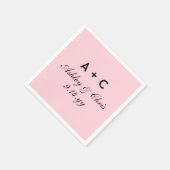 赤面モダンパーソナライズされたウェディングレセプション スタンダードカクテルナプキン (角)