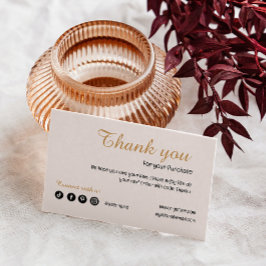 赤面モダンピンクお買い物ありがとう 名刺