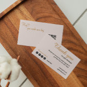 赤面モダンピンクお買い物ありがとう 名刺