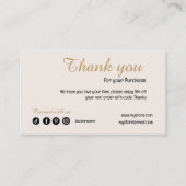 赤面モダンピンクお買い物ありがとう 名刺 (正面)