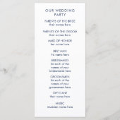 赤面モダンピンクとネイビーフローラ結婚式 プログラム (裏面)