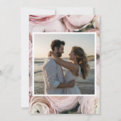 赤面モダンピンクのキンポウゲ花 招待状 (裏面)