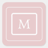 赤面モダンピンクのモノグラム スクエアシール (正面)