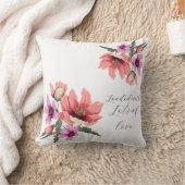 赤面モダンピンクの長いピーテルの野花#3 クッション (ブランケット)