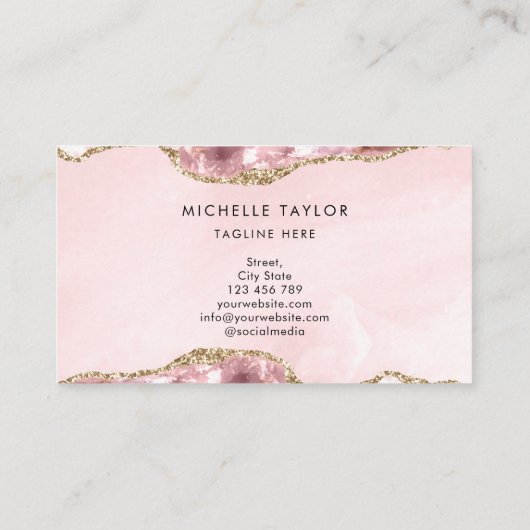 赤面モダンピンクアジテシックモノグラモダンム 名刺 (裏面)