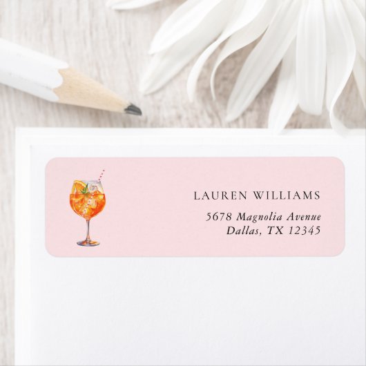 赤面モダンピンクアペロルスピリッツブライダルシャワー ラベル (インサイチュ)