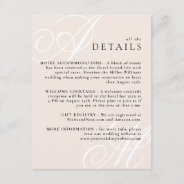 赤面モダンピンクエエレガントッジモノグラム詳細 エンクロージャーカード