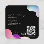 赤面モダンピンクグラデーションパターンメイクアップアーティスト スクエア名刺 (裏面)