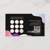 赤面モダンピンクグラデーションパターンメイクアップアーティスト ロイヤリティカード (裏面)