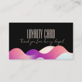 赤面モダンピンクグラデーションパターンメイクアップアーティスト ロイヤリティカード (正面)