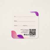 赤面モダンピンクグラデーション波メイクアップアーティスト (裏面)