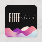 赤面モダンピンクグラデーション波メイクアップアーティスト 紹介カード (正面)