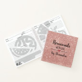 赤面モダンピンクグリッター自家製の愛 ノートブック (内部)